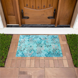 Caribbean Summer Mermaid Scales 1 Doormat