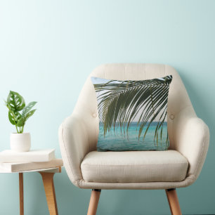 Caribbean Sunrise Ocean Palm 1 Cushion