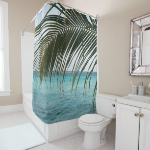 Caribbean Sunrise Ocean Palm 1 Shower Curtain