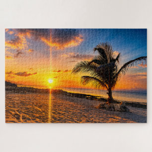 Caribbean Sunset Palm Tree Puzzle