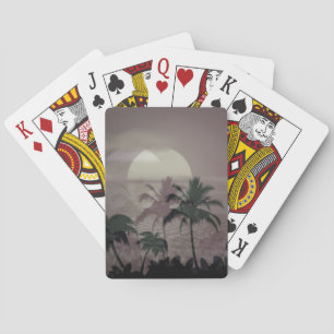 Caribbean Sunset Vaporwave Aesthetic Retro 80s 90s Playing Cards