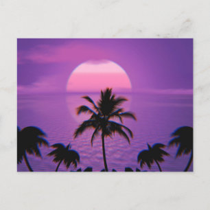 Caribbean Sunset Vaporwave Aesthetic Retro 80s 90s Postcard