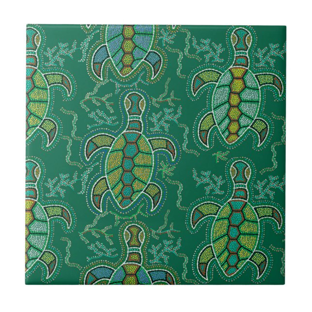 Caribbean Tortuga Ceramic Tile (Front)