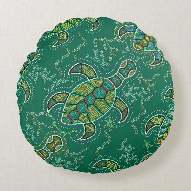 Caribbean Tortuga Round Cushion (Front)