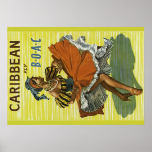 Caribbean travel poster