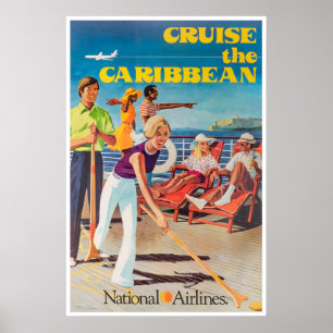 Caribbean Travel Poster Cruise Ship Print National
