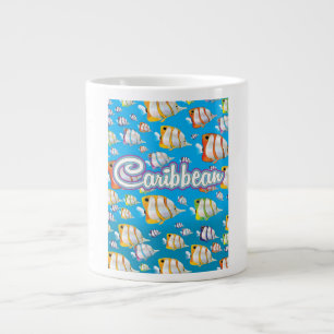 Caribbean tropical fish Travel Poster. Large Coffee Mug