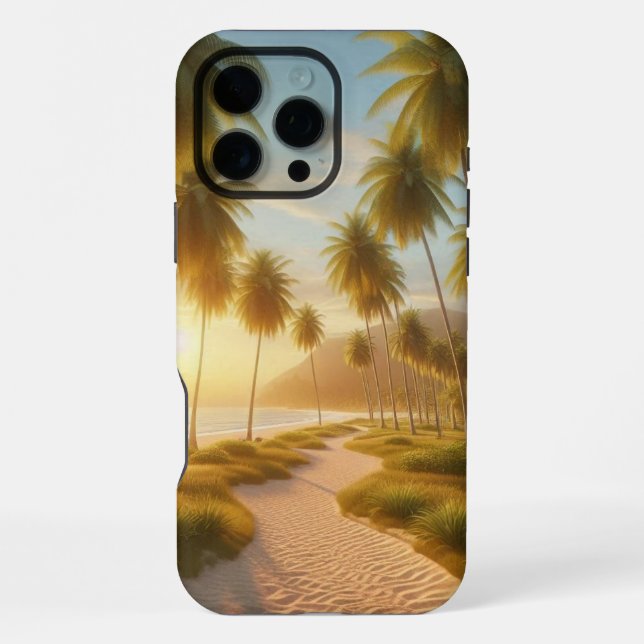 Caribbean/tropical/Hawaiian beach sunset iPhone Case (Back)