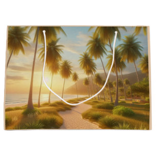 Caribbean/tropical/Hawaiian beach sunset Large Gift Bag