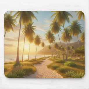 Caribbean/tropical/Hawaiian beach sunset Mouse Pad
