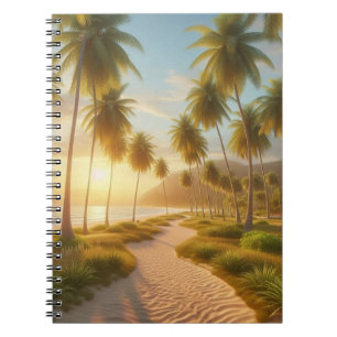 Caribbean/tropical/Hawaiian beach sunset Notebook