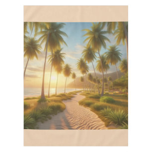 Caribbean/tropical/Hawaiian beach sunset Tablecloth