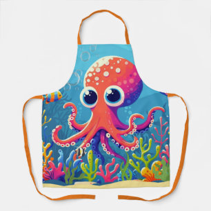 Caribbean/tropical/Hawaiian cute octopus Apron
