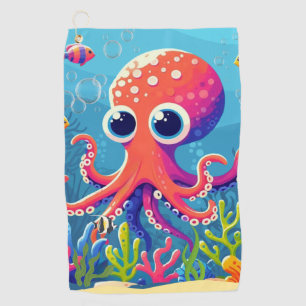 Caribbean/tropical/Hawaiian cute octopus Golf Towel