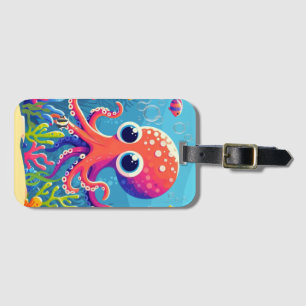 Caribbean/tropical/Hawaiian cute octopus Luggage Tag