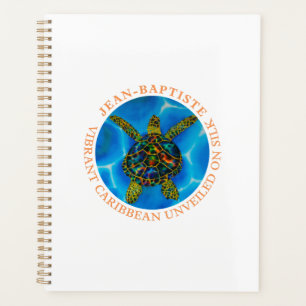 Caribbean unveiled on silk. - rainbow Sea Turtle C Planner