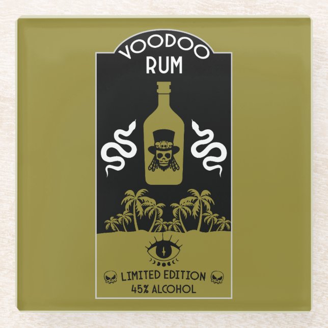Caribbean Voodoo Rum Glass Coaster (Front)