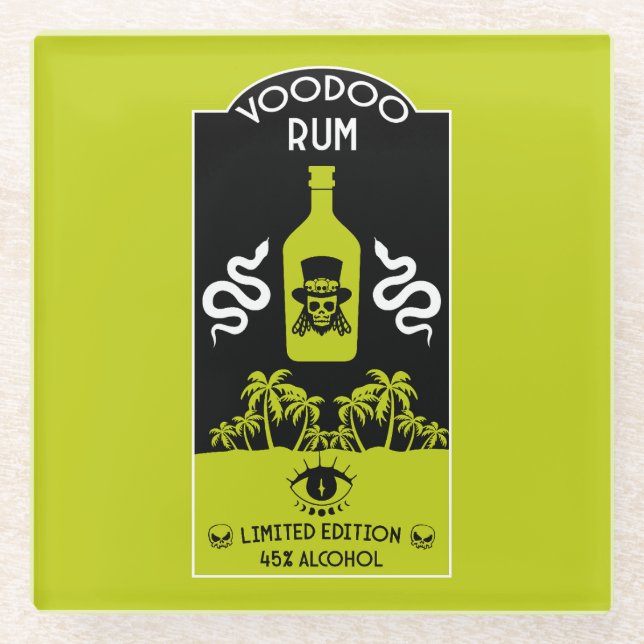 Caribbean Voodoo Rum Glass Coaster (Front)