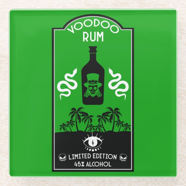 Caribbean Voodoo Rum Glass Coaster (Front)