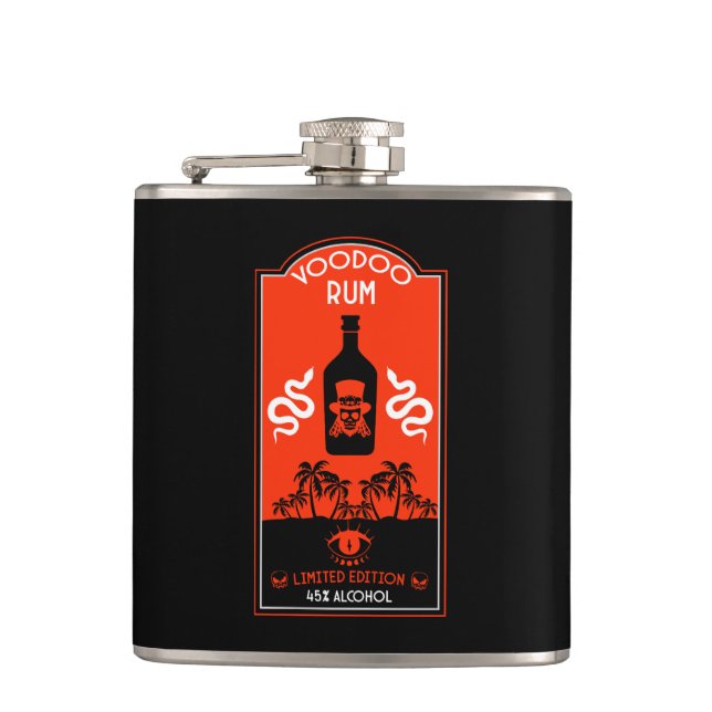 Caribbean Voodoo Rum Hip Flask (Front)