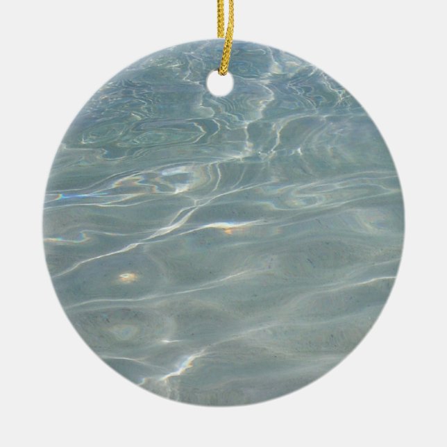 Caribbean Water Abstract Blue Nature Ceramic Ornament (Front)