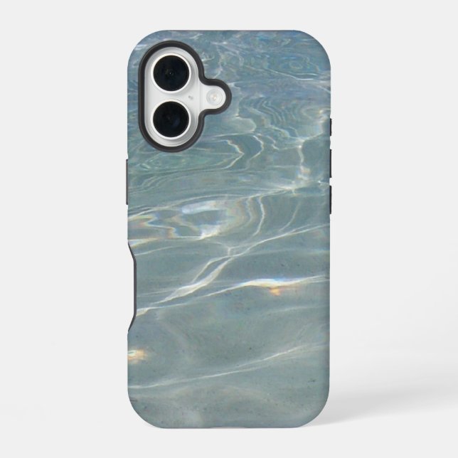 Caribbean Water Abstract Blue Nature iPhone 16 Case (Back)
