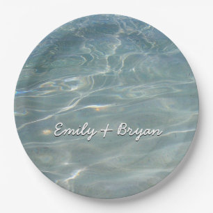 Caribbean Water Abstract Blue Nature Paper Plate