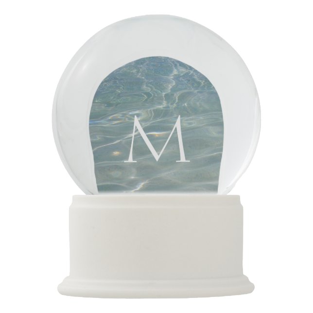 Caribbean Water Abstract Blue Nature Snow Globe (Front)