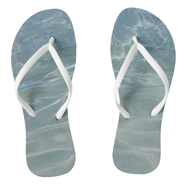 Caribbean Water Abstract Blue Nature Thongs (Footbed)