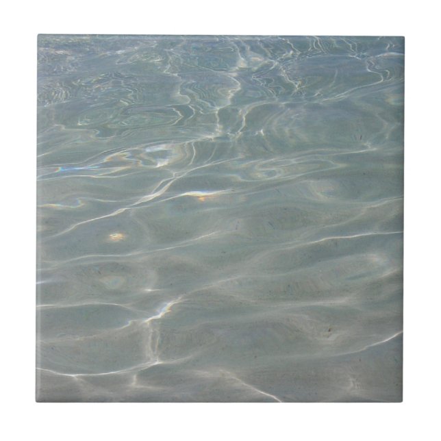 Caribbean Water Abstract Blue Nature Tile (Front)