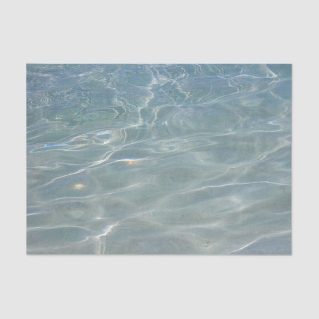 Caribbean Water Abstract Blue Nature Tissue Paper (Front)