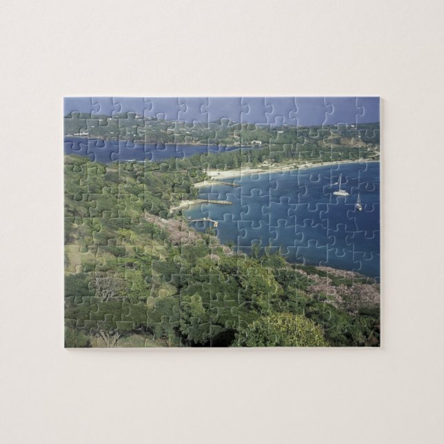 Caribbean, West Indies, St. Lucia. View of Jigsaw Puzzle (Horizontal)
