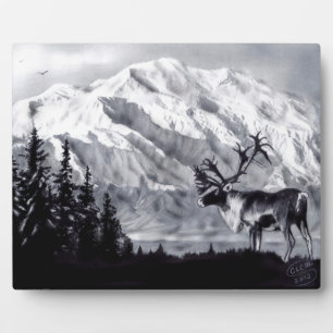 Caribou and Mountains Plaque