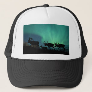 Caribou and Northern Lights Trucker Hat