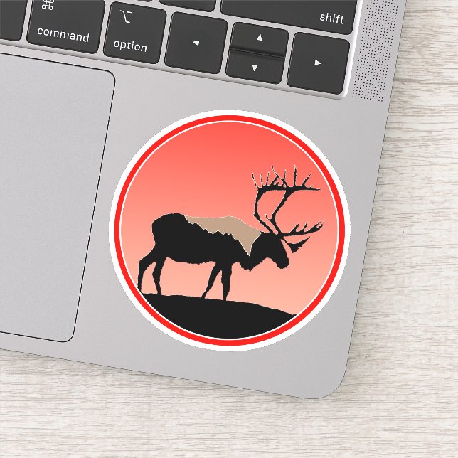 Caribou at Sunset  - Original Wildlife Art (Detail)