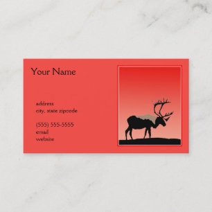 Caribou at Sunset - Original Wildlife Art Business Card