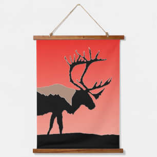 Caribou at Sunset - Original Wildlife Art Hanging Tapestry