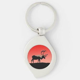 Caribou at Sunset - Original Wildlife Art Key Ring