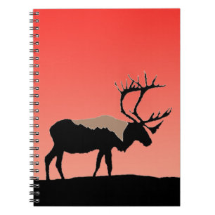 Caribou at Sunset  - Original Wildlife Art Notebook