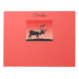 Caribou at Sunset - Original Wildlife Art Notepad