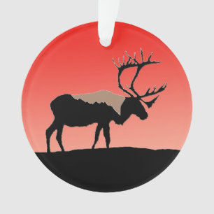 Caribou at Sunset - Original Wildlife Art Ornament