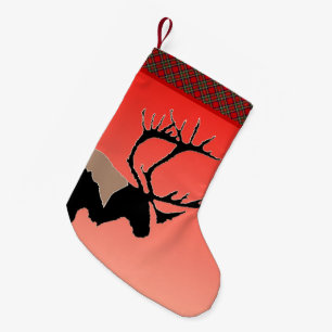 Caribou at Sunset - Original Wildlife Art Small Christmas Stocking