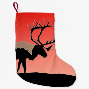 Caribou at Sunset - Original Wildlife Art Small Christmas Stocking