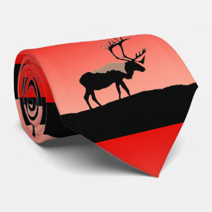 Caribou at Sunset  - Original Wildlife Art Tie