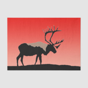 Caribou at Sunset - Original Wildlife Art Tissue Paper