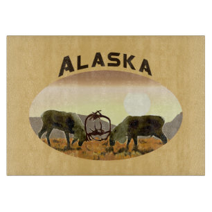 Caribou Duel - Alaska Cutting Board