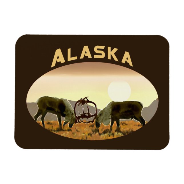 Caribou Duel - Alaska Magnet (Horizontal)