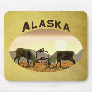 Caribou Duel - Alaska Mouse Pad