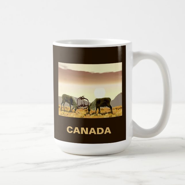 Caribou Duel - Canada Coffee Mug (Right)