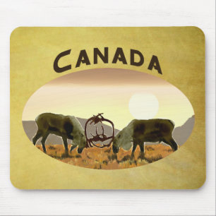 Caribou Duel - Canada Mouse Pad
